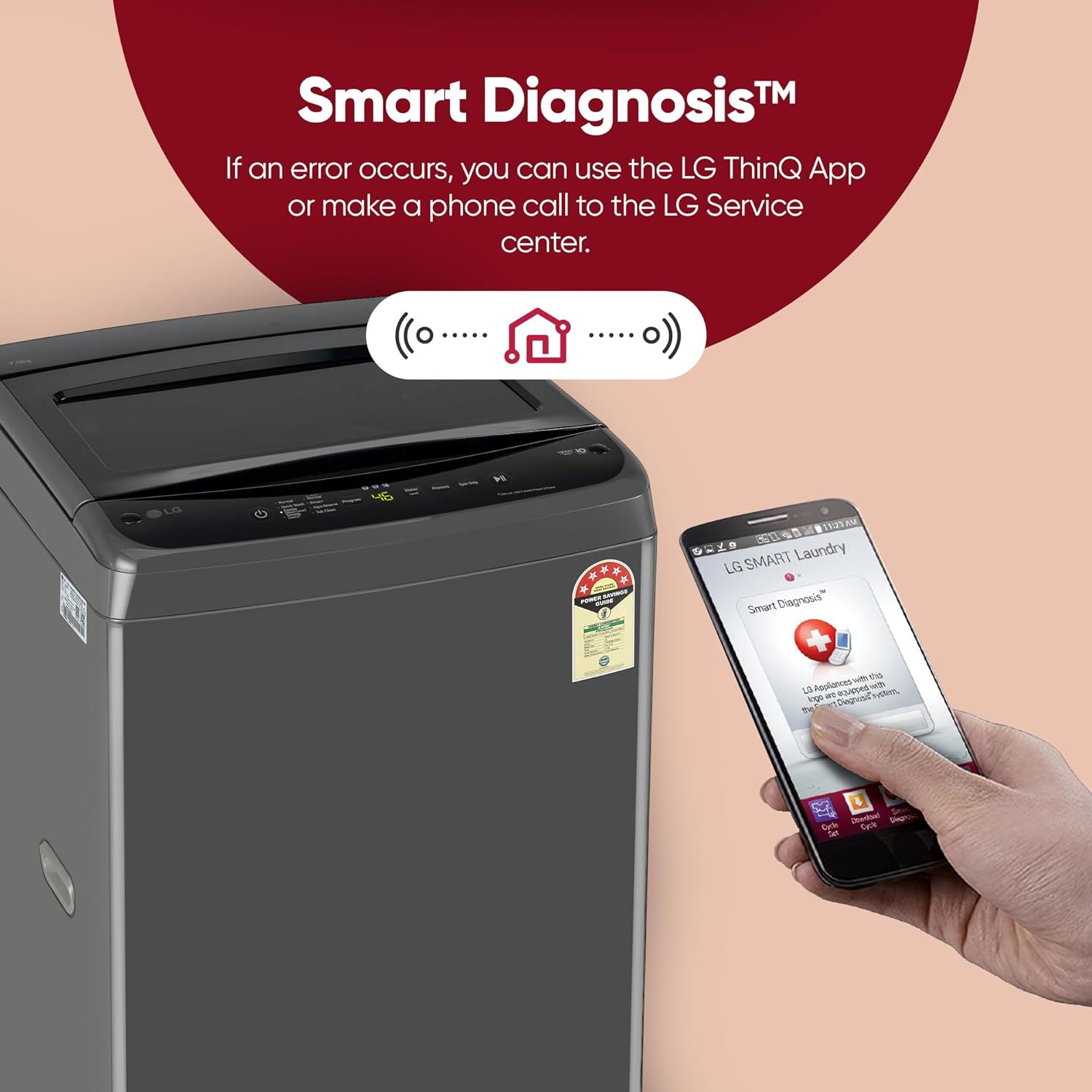 LG 7 Kg 5 Star Smart Inverter Technology Fully Automatic Top Load Washing Machine